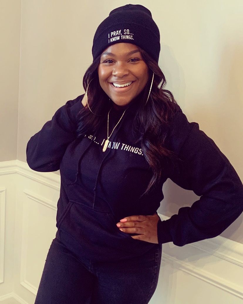 I Pray beanie in black