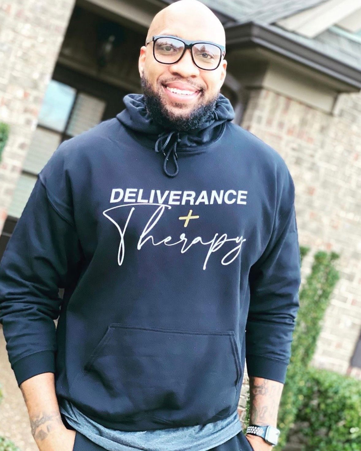 Deliverance and Therapy hoodie in black